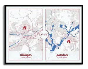 Create Your Own Dual City Map: Celebrate Your Long-Distance Connection