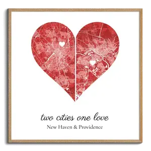 Heart Map: Two Cities, One Love - Personalize Your Relationship's Key Places