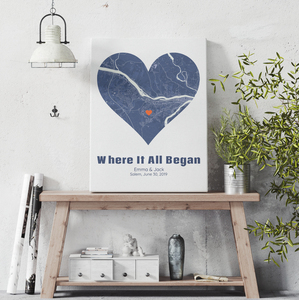Personalized Heart Map: Where Your Love Story Began!
