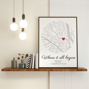 Personalized Map: Celebrate Your Love Story with a Unique, Custom Design