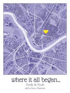 "Create Your Own 'Where It All Began' Map - Personalized for Your Special Moments"