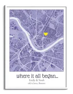 "Create Your Own 'Where It All Began' Map - Personalized for Your Special Moments"