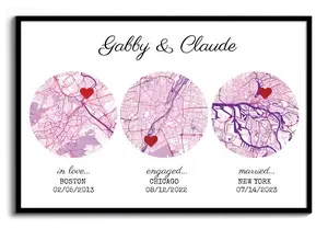 "Create Your Love Story Map: Personalized Pink-Style Relationship Milestones"