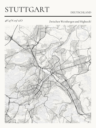 Stuttgart Map Art: Customize Your Unique City Story Today!