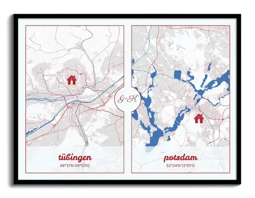 Create Your Own Dual City Map: Celebrate Your Long-Distance Connection