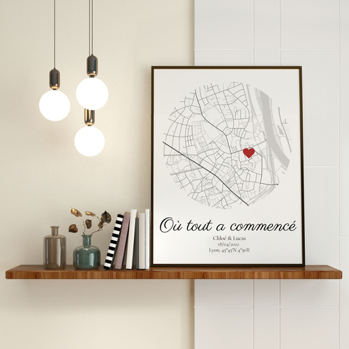 Carte personnalisée ronde - "Là où tout a commencé"