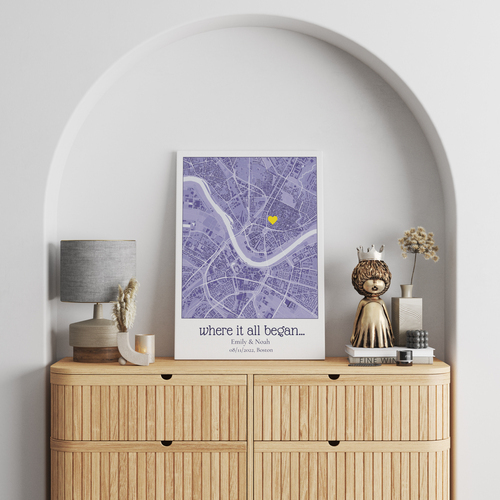 "Create Your Own 'Where It All Began' Map - Personalized for Your Special Moments"