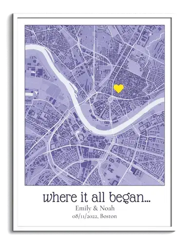 "Create Your Own 'Where It All Began' Map - Personalized for Your Special Moments"