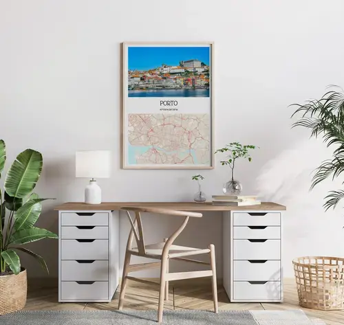 City Photo Map Poster with Coordinates