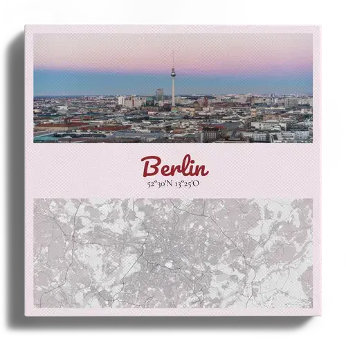 City Photo Map Poster with Coordinates