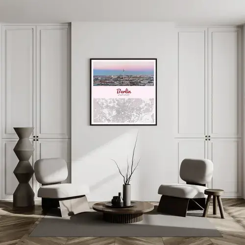 City Photo Map Poster with Coordinates