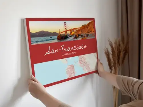 City Photo Map Poster with Coordinates