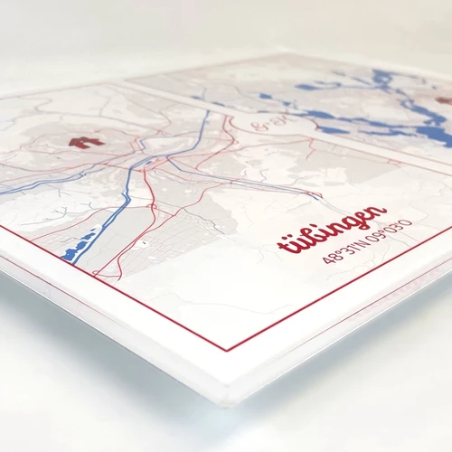 Personalized city map on acrylic: Front detail