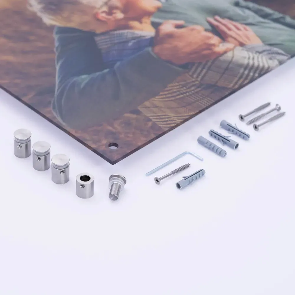 City map on acrylic glass: Wall mount assembly kit